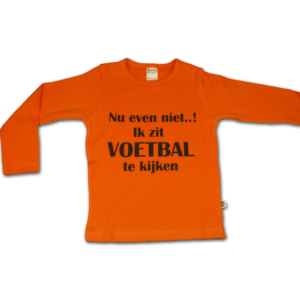 Wooden Buttons Oranje Shirt Kids Voetbal Kijken