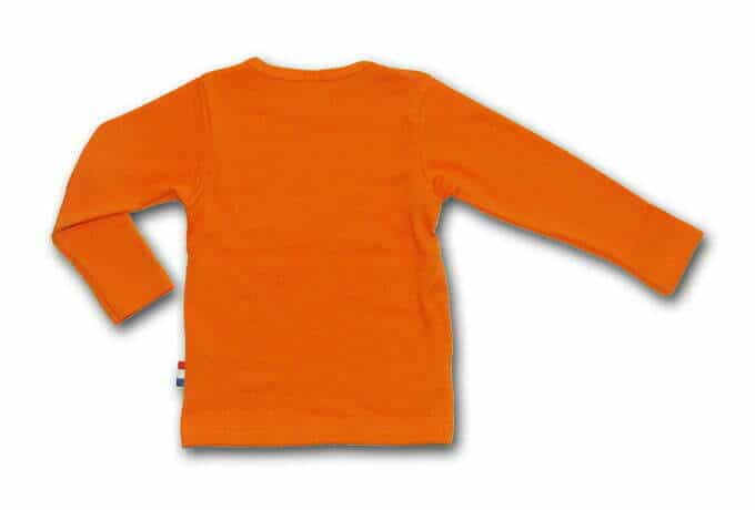 Wooden Buttons uniseks kinder shirt oranje "Holland"