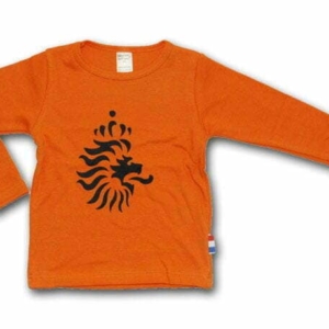 Wooden Buttons uniseks kinder shirt oranje Leeuw van Oranje