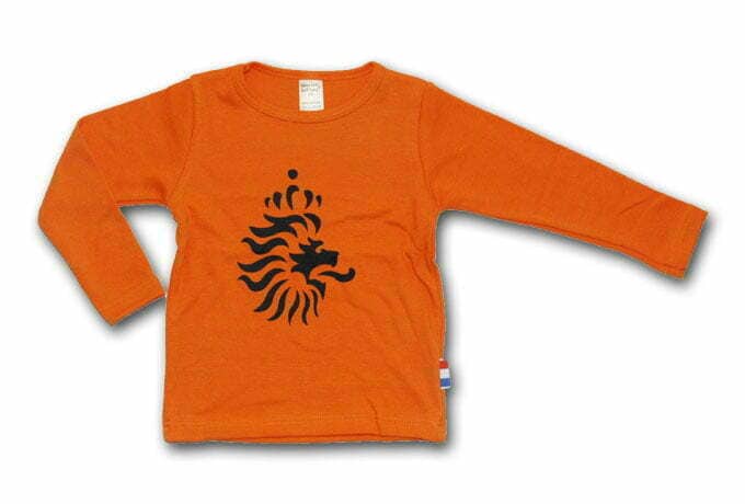 Wooden Buttons uniseks kinder shirt oranje Leeuw van Oranje