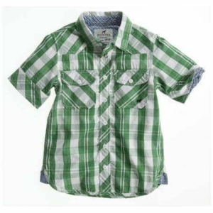 Pointer Boys overhemd green crisp/white wash