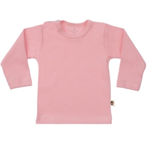 Wooden Buttons Shirt Roze Lange Mouw