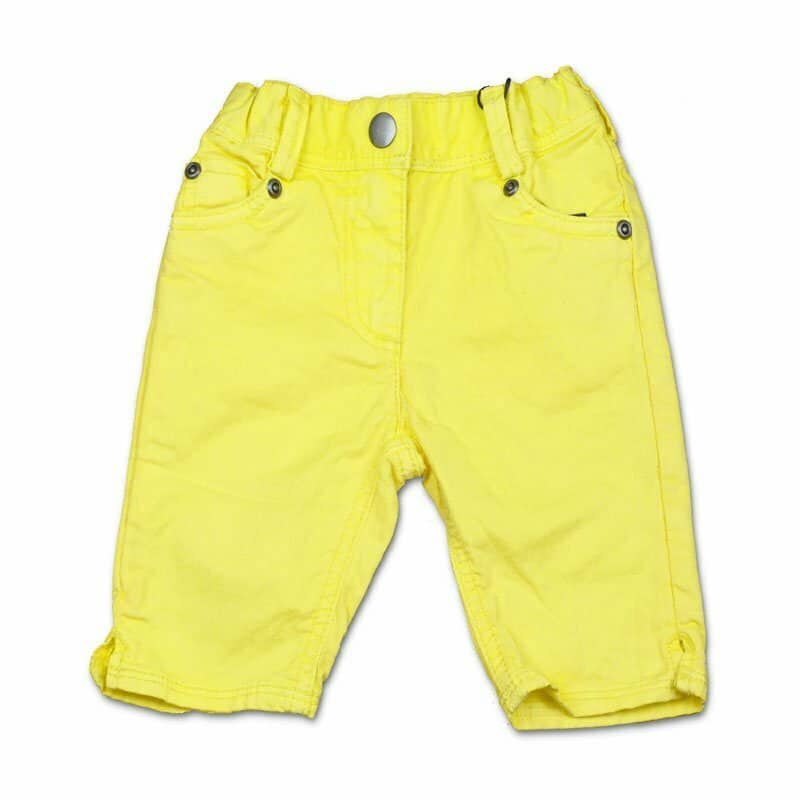 Zero2Three meisjes baby spijkerbroekje neon yellow-0