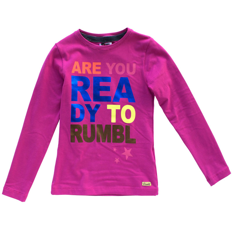 Rumbl Meisjes Shirt Tekst Fuchsia