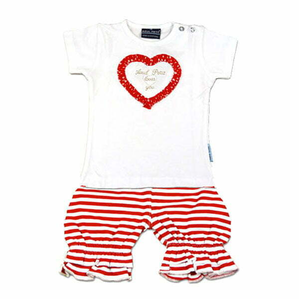 Azul Petit wit meisjes baby shirtje Vivy met rood hartje-21195