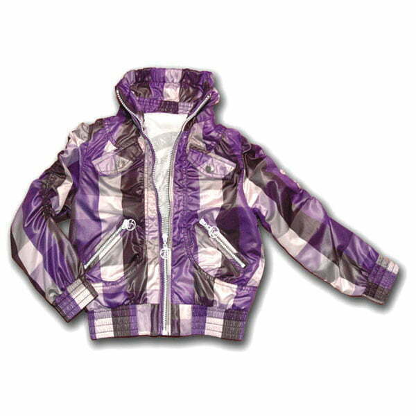 Reset meisjesjas voor de zomer purple geruit-0