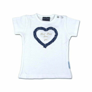 Azul Petit wit meisjes baby shirtje Vivy met blauw hartje-0