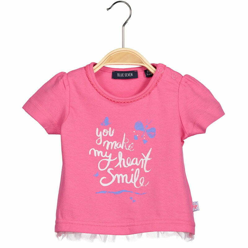 Blue Seven newborn roze meisjes baby shirt cutie pie met korte mouw -0