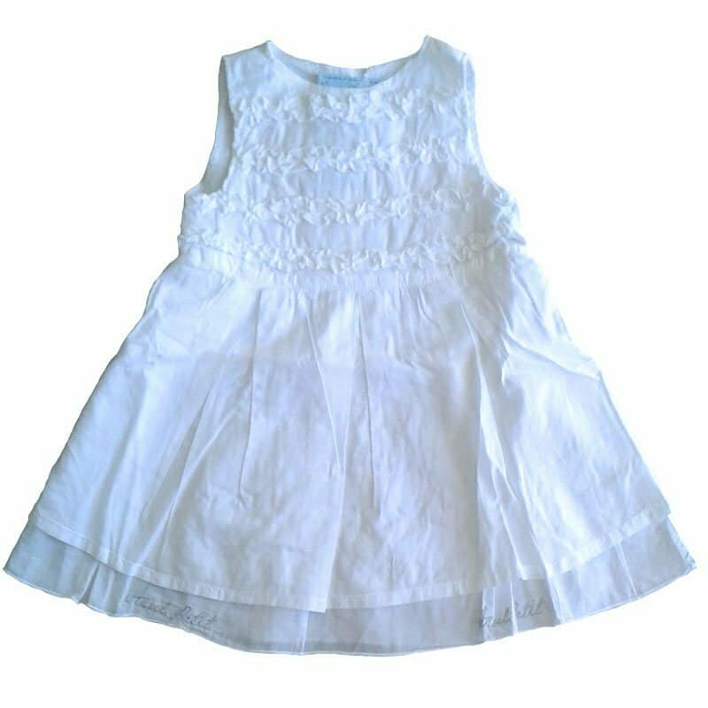 Azul Petit wit mouwloos meisjes baby jurkje Maddox -0