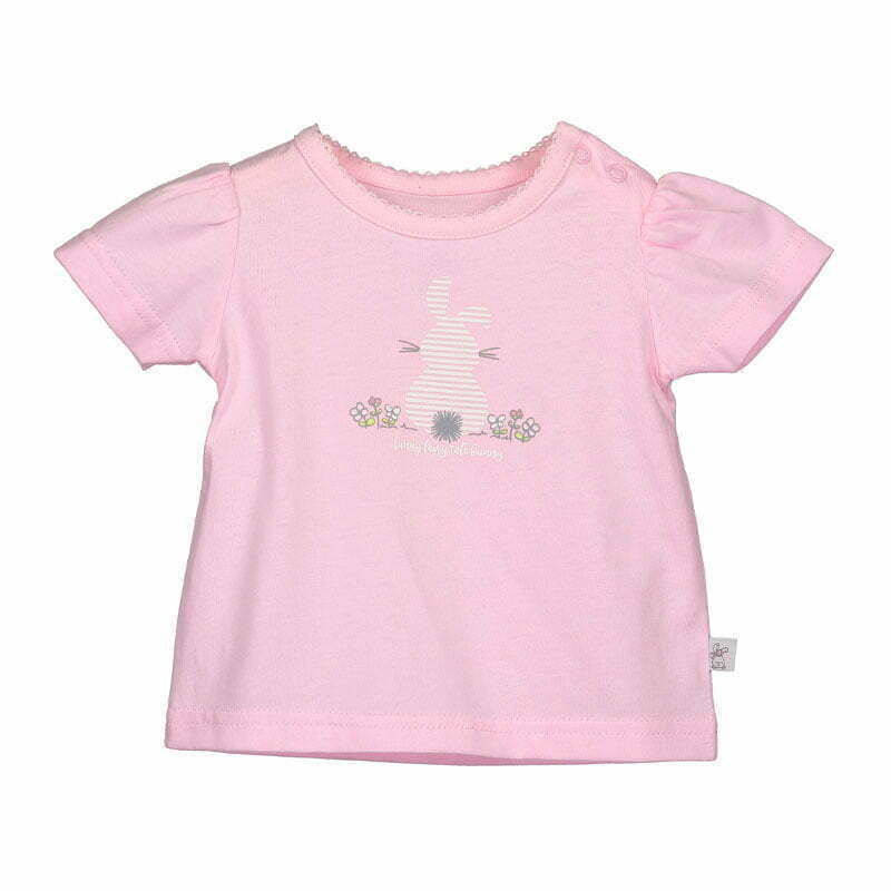 Blue Seven newborn lichtroze meisjes baby shirt Little Bunny met korte mouw -0