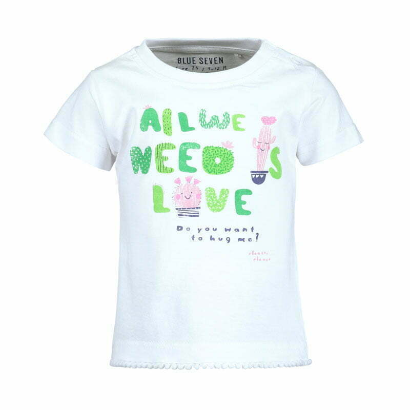 Blue Seven wit meisjes baby shirt Cactus Love met korte mouw -0