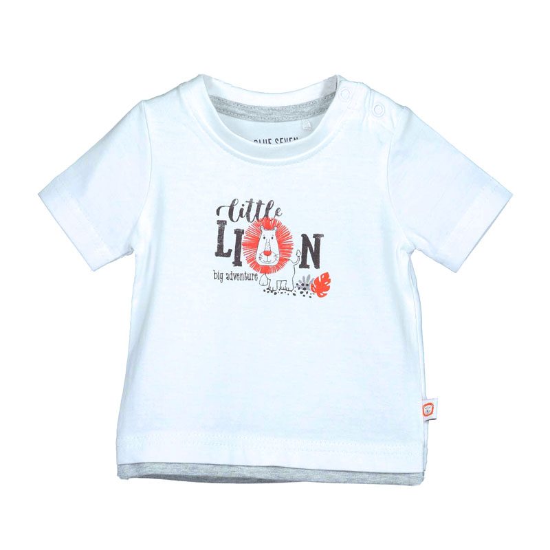 Blue Seven Newborn Babykleding Wit Jongens Baby T Shirt Happy Lion