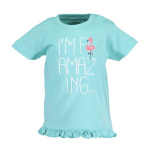 Blue Seven licht turquoise meisjes baby shirt Aloha Summer met korte mouw en ruche-0