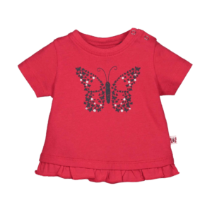 Blue Seven newborn rood meisjes baby shirt Cute Butterfly met korte mouw -0