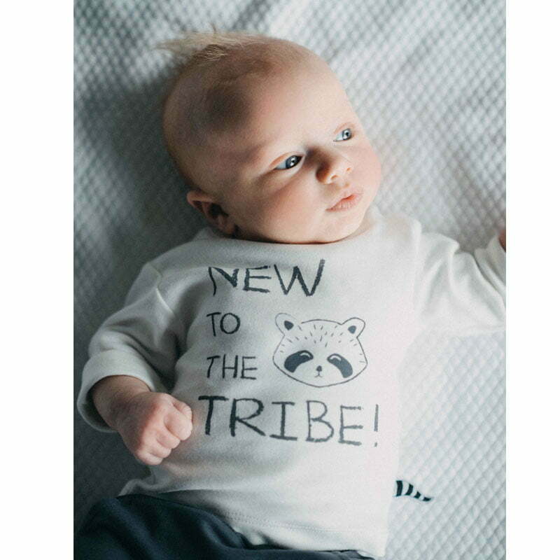 Zero2Three Newborn off-white jongens baby shirtje wasbeer lange mouw-26443