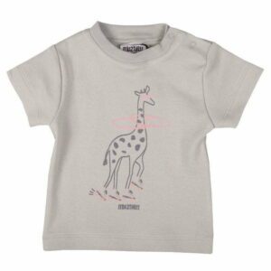 Zero2Three Newborn grijs meisjes baby shirt Giraffe korte mouw-0