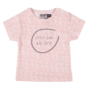 Zero2Three Newborn roze meisjes baby shirt Big Cutie (Giraffe) korte mouw-0