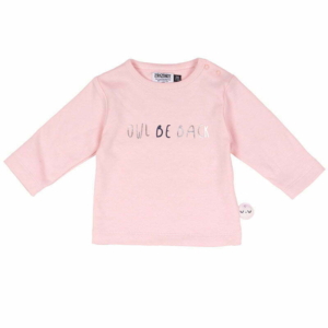 Zero2Three Newborn roze meisjes baby shirt Sleeping Owl lange mouw-0