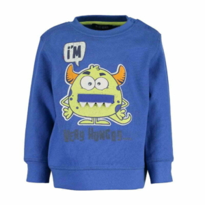 Blue Seven blauwe jongens baby sweater Monsters -0