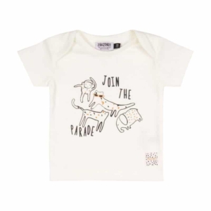 Zero2Three Newborn baby shirt Join The Parade korte mouw off-white-0