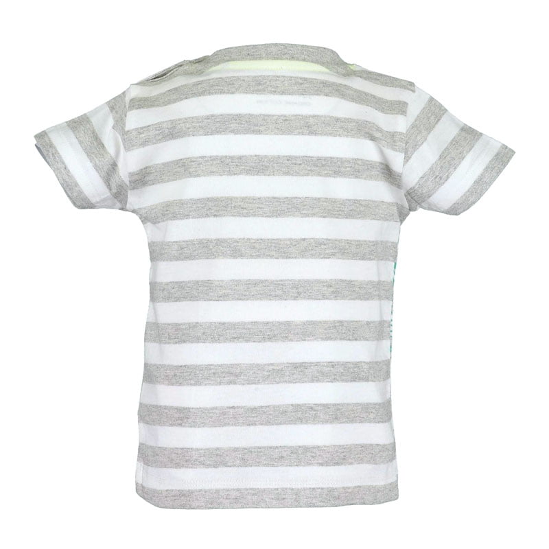 Blue Seven baby t shirt Here we are grijs/wit gestreept korte mouw-28528