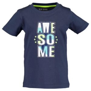 Blue Seven t shirt Awesome donkerblauw korte mouw-0