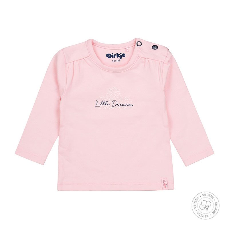 N211 Dirkje Newborn Babykleding Roze Meisjes Baby T Shirt Little Dreamer
