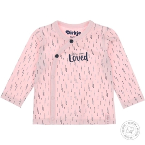 N213 Dirkje Babykleding Meisjes Baby Overslag Shirtje Roze