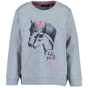 Blue Seven meisjes sweater met paarden print grijs-0