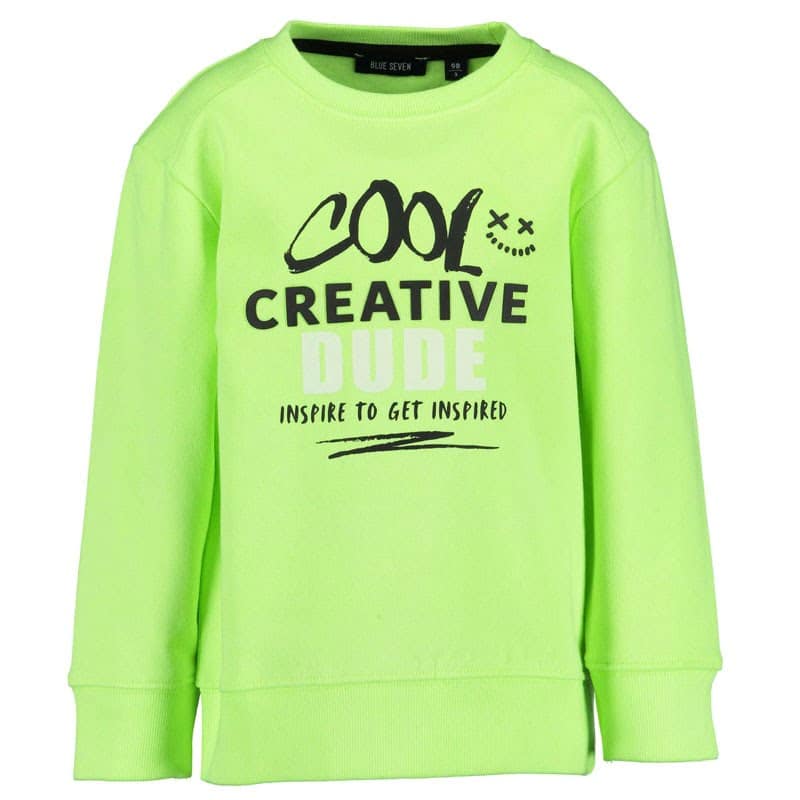 Blue Seven jongens sweater Creative Dude neon groen-0