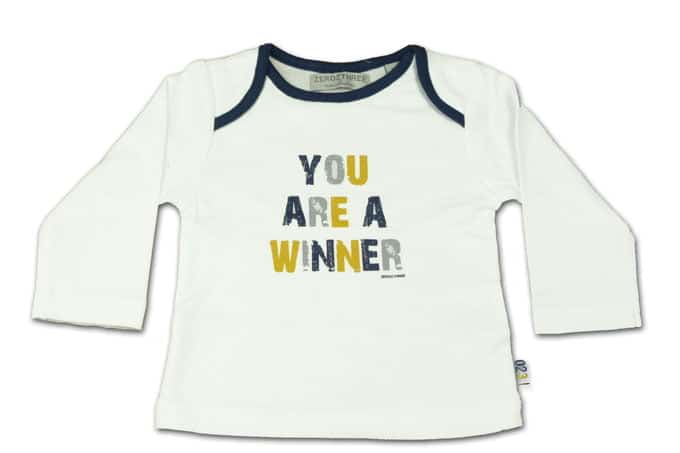 Newborn Shirt jongens Wit Winner
