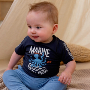 Dirkje Jongens Baby T Shirt Marine Donkerblauw