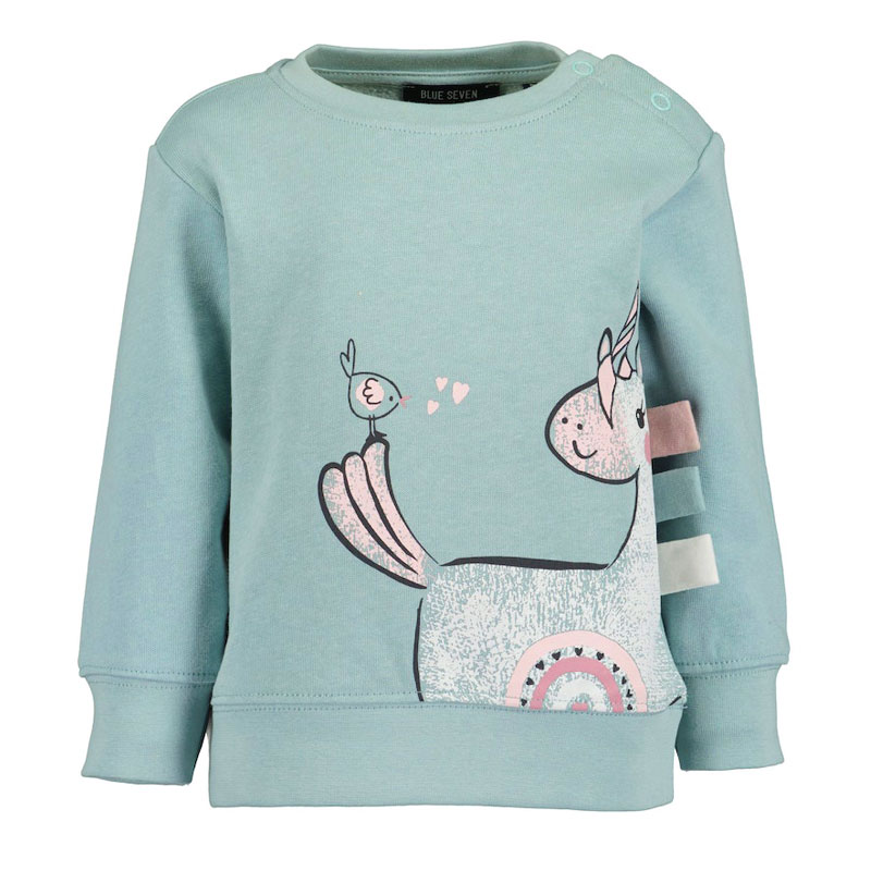 Blue Seven Baby Meisjes Sweater Unicorns Groen