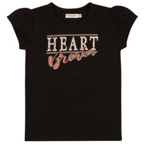 Dirkje Meisjes Shirt Heart Breaker Zwart